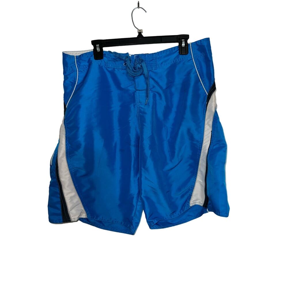 Blue i Sporty Men Swimsuit Bathing Suit Swim Trunks Shorts Size 36 Waist Elastic